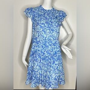 STS Sail to Sable Sz M Blue White Relaxed Fit A line Babydoll Dress New w/Tags
